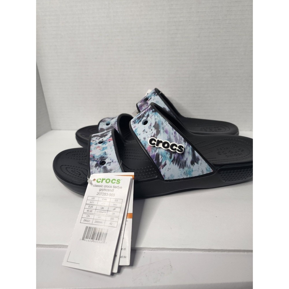 Crocs Tie Dye Graphic Slide Sandals 207283-988 Slip On Men's Size 11 New